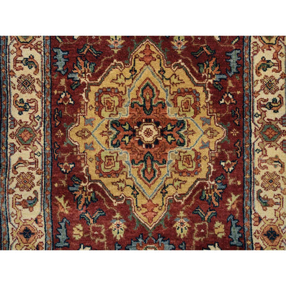 2'5"X20'1" Red Antiqued Fine Heris Wool Hand Knotted Xl Runner Rug