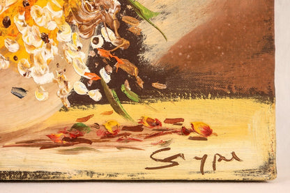 Lech Szypa Original Oil Painting "Kwiaty Polskie" Polish Art Flowers Signed
