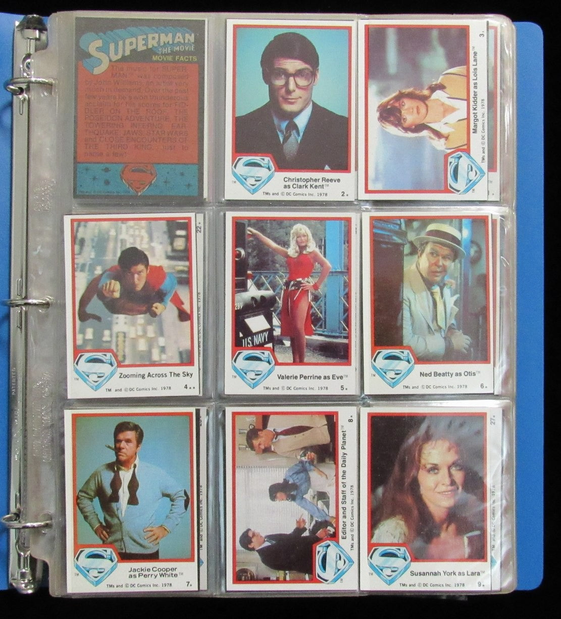 1978-83 Dc Comics Superman Movie Complete 352 Card Set With 72 Stickers 197524