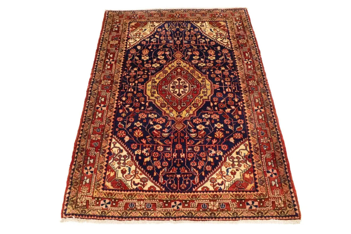 Vintage Purple-Navy Floral Style Rug Tribal