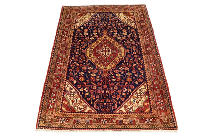 Vintage Purple-Navy Floral Style Rug Tribal