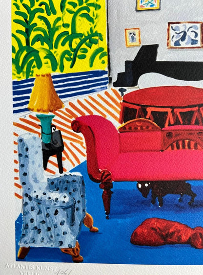 David Hockney Lithograph Coa Signed Op Numbered By Hand Limited