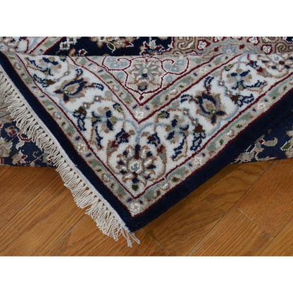 3'X18' Blue Pure Wool 250 Kpsi Nain Xl Runner Hand Knotted Oriental Rug