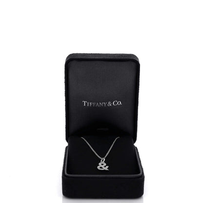 Tiffany & Co. Ampersand Pendant Necklace 18K White Gold With Diamonds