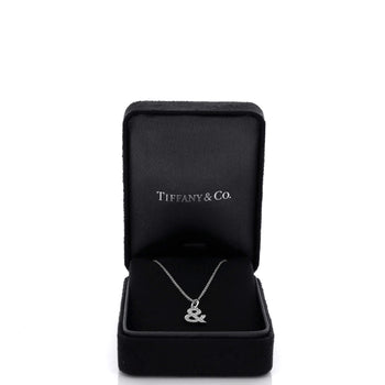Tiffany & Co. Ampersand Pendant Necklace 18K White Gold With Diamonds