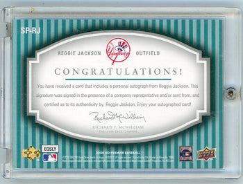 Reggie Jackson 2008 Autographed Upper Deck