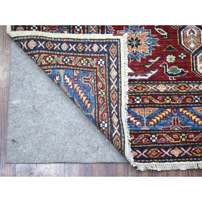5'X6'5" Ivory Hand Knotted Soft Velvety Wool Super Kazak Rug