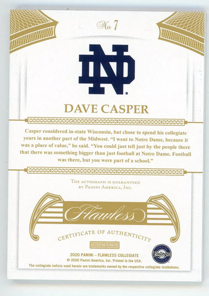 Dave Casper 2020 Panini Flawless Autographed #7