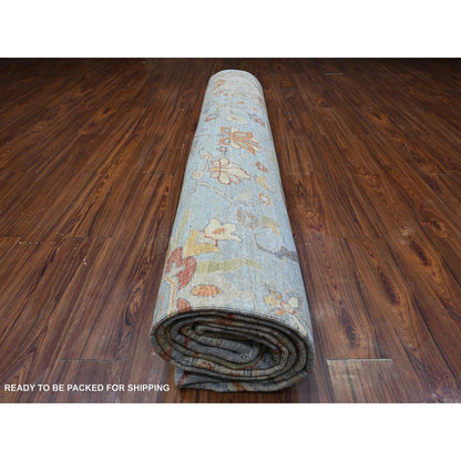 12'1"X14'6" Blue Fine Aryana Peshawar Heris Design Xl Oriental Rug