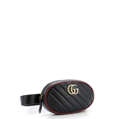 Gucci Gg Marmont Belt Bag Diagonal Quilted Leather