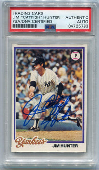 Jim Catfish Hunter 1978 Topps Autographed Card Psa Authenticated