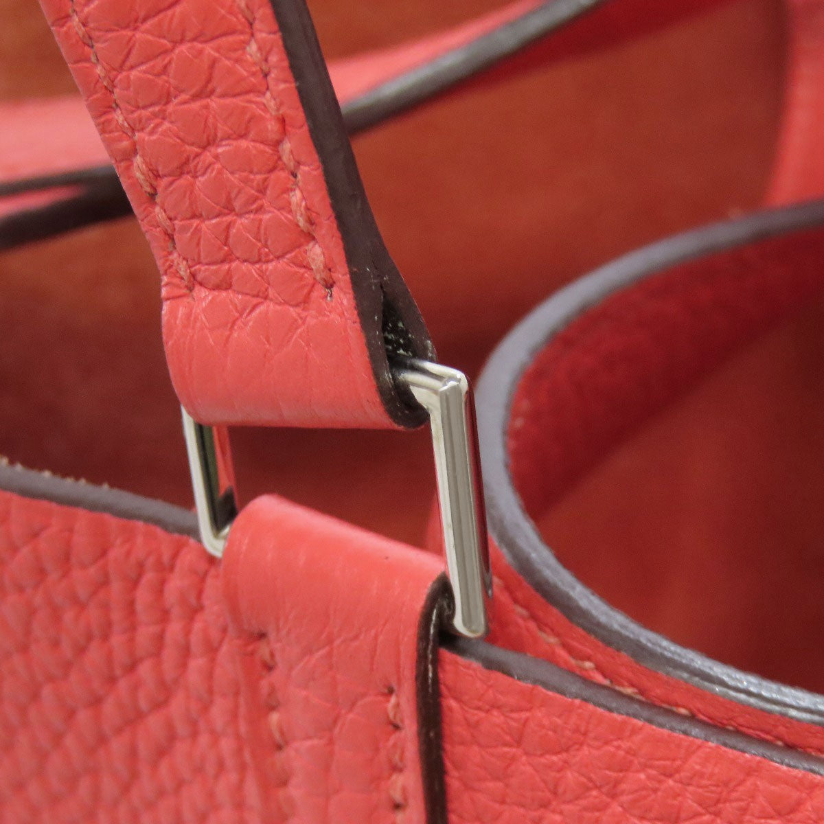 Clemence HERMES Picotin Lock MM SilverHardware Handbag Taurillon