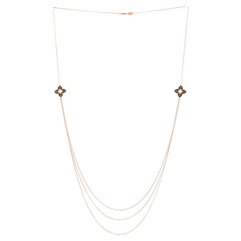 Roberto Coin Petite Venetian Princess Flower Three Strand Long Necklace 18K Rose