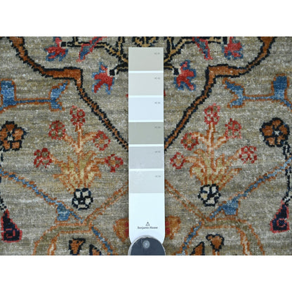Stone Gray Peshawar 2 6 Bijar Garus Hand Knotted Wool Runner