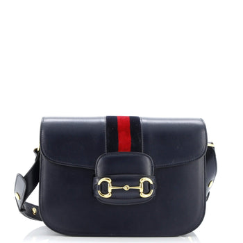 Gucci Horsebit 1955 Shoulder Bag Leather With Web Velvet Detail Small