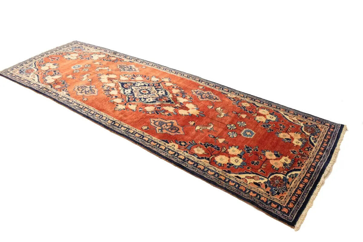 Vintage Oriental Runner Rug Tribal Floral Design