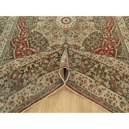 9'2"X12'1" Arroyo Red Tebraz Haji Jalili Soft Wool Pile Hand Knotted Rug