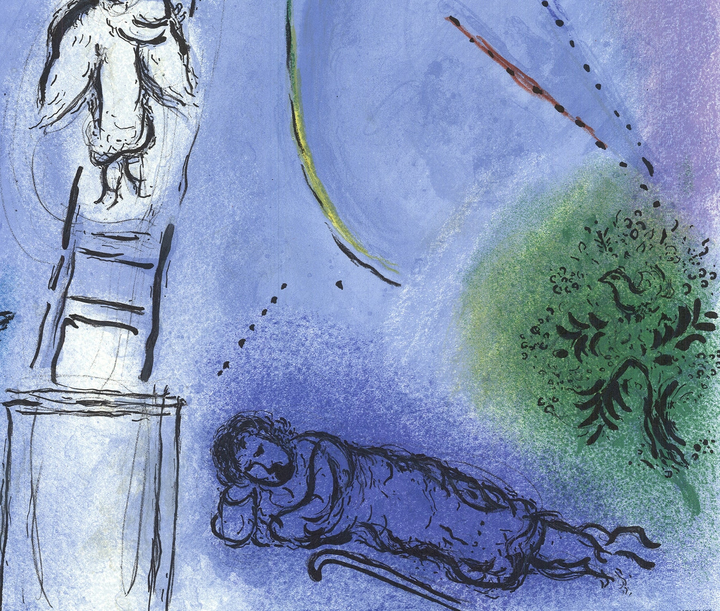 Marc Chagall Jacob'S Ladder " Lithograph Modernism