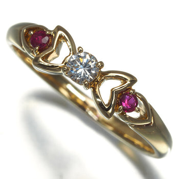 Christian Dior Ring Diamond Ruby Ribbon Us6.5 18K