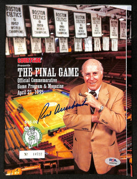 Red Auerbach Signed 1995 Program Final Game Boston Gardens Psa/Dna 193679