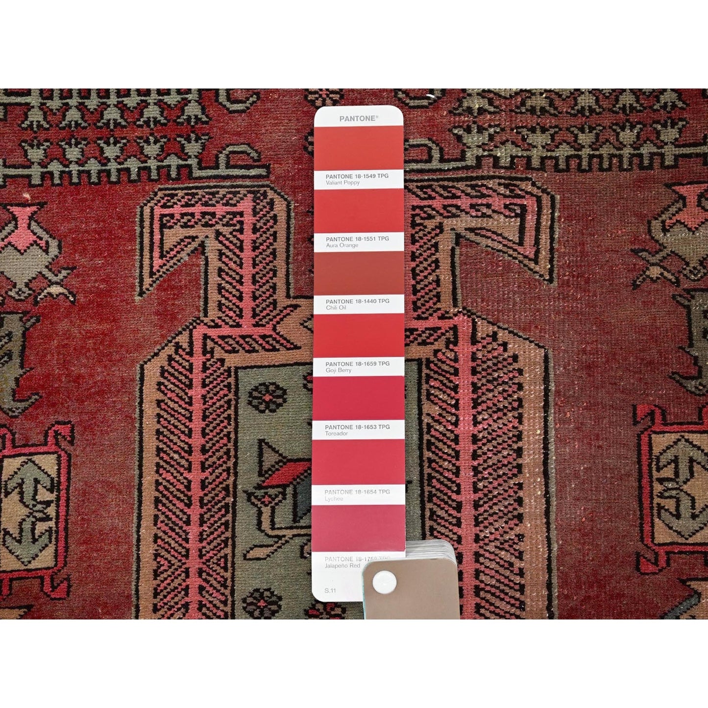 2'3"X8'5" Red Vintage Zoroastrian Khamadan Hand Knotted Wool Runner Rug