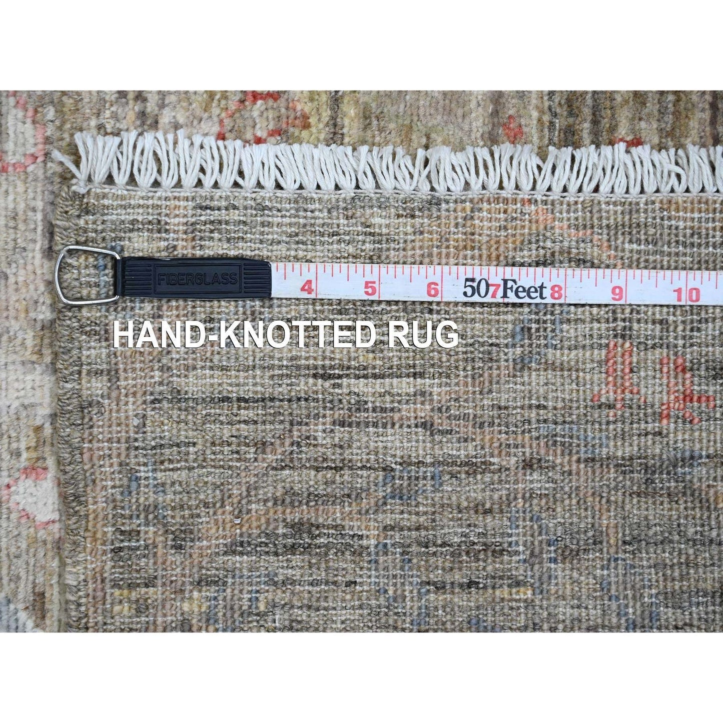 2'9"X15'9" Brown Hand Knotted Peshawar Birds Design Soft Wool Runner Rug