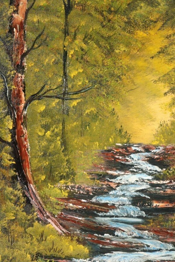 Helen Jo Nichols "Forest Stream" 1994 Original Oil Painting Signed F10 Landscape