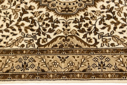 Handmade Kirman Oriental Runner Rug Plush Floral