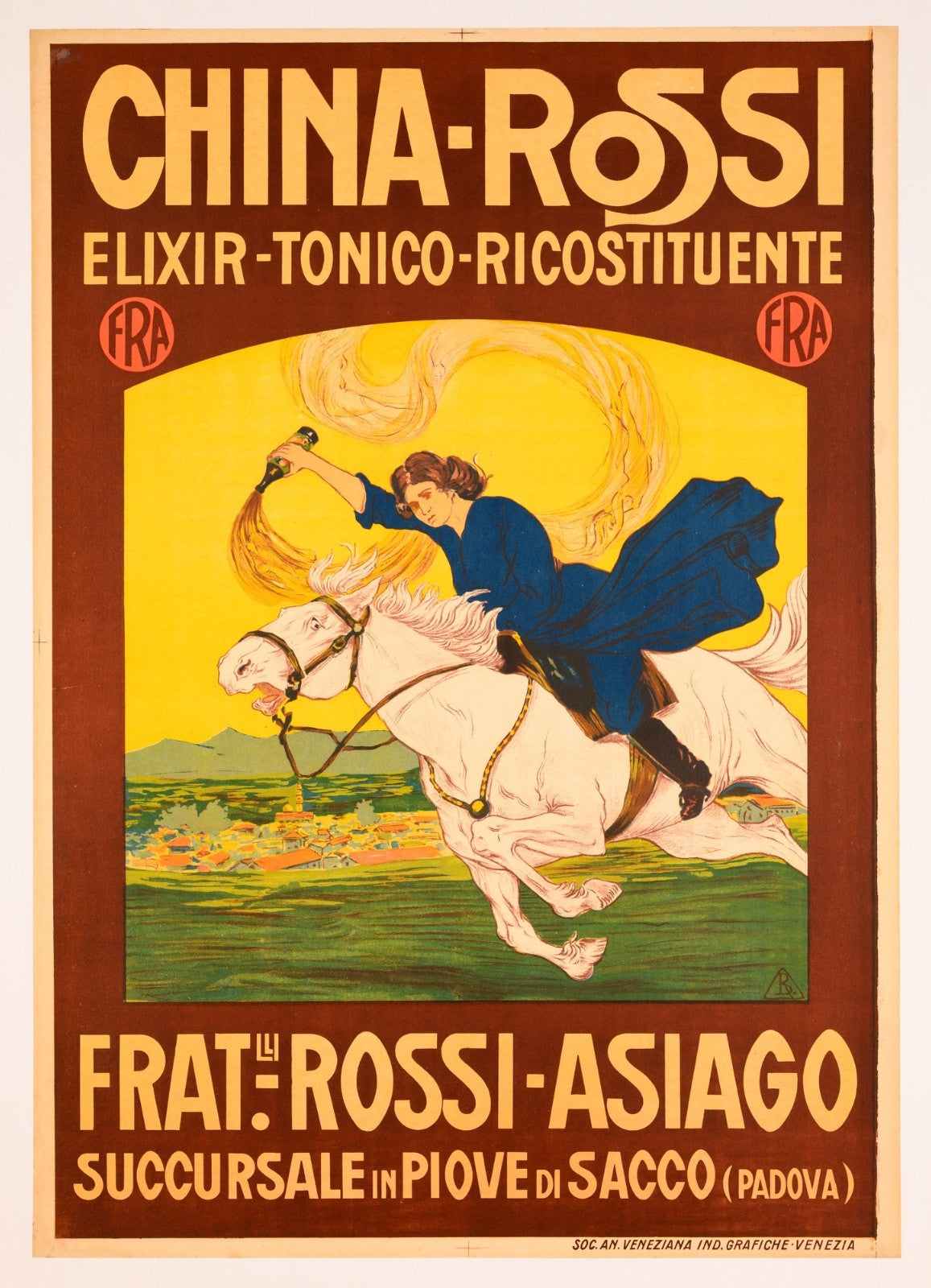 China Rossi Adagio Italian Liquor Poster Authentic Original Printing 1920