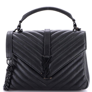 Saint Laurent Classic Monogram College Bag Matelasse Chevron Leather Medium
