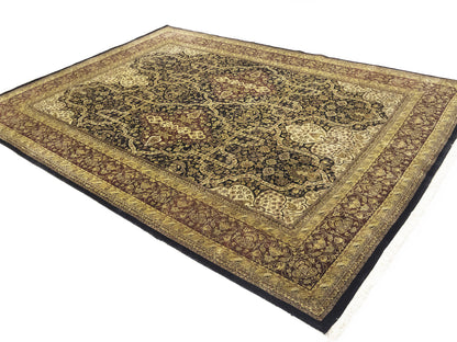 Hand-Knotted Agra Jaipur Oriental Rug Floral
