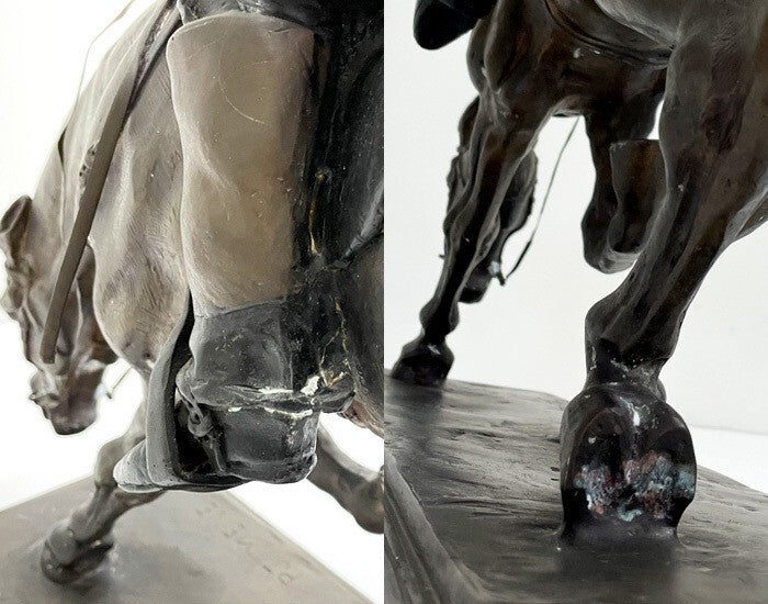 Pierre Jules Mene (France) 23In Bronze Sculpture Horse Racing Jockey Signed 19Th