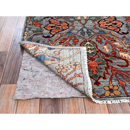 2'9"X10' Mist Gray Bijar Garus Design Soft Wool Hand Knotted Runner Rug