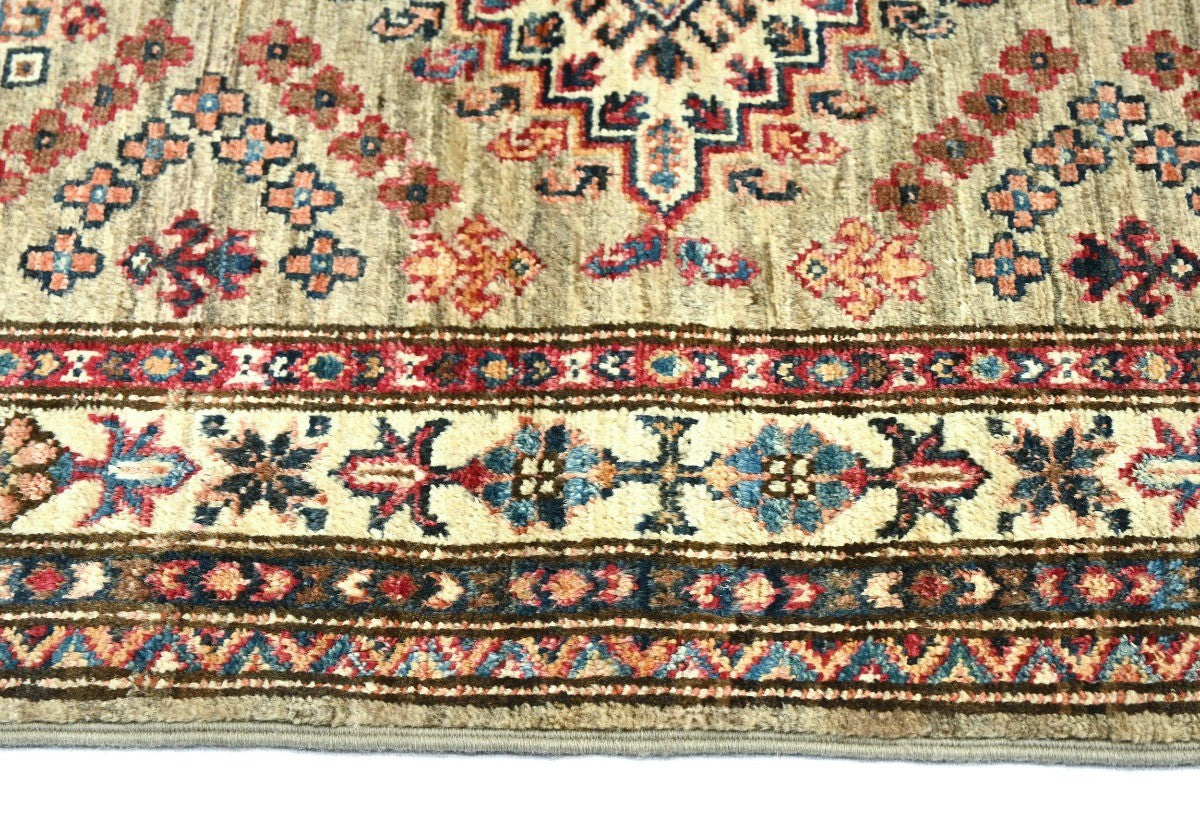 Tribal Geometric Kazak Oriental Rug Small Farmhouse Bedroom Carpet 3X4 ft