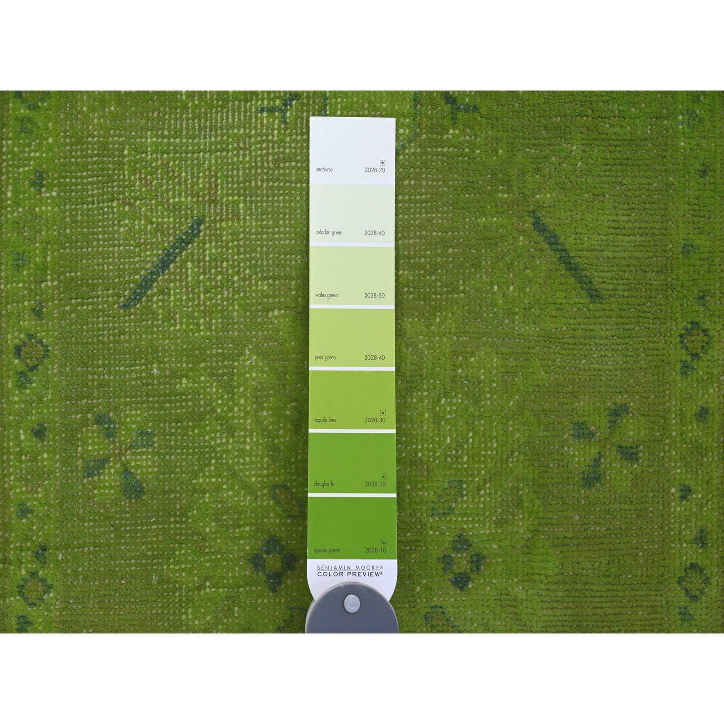 2'1"X5'9" Green Overdyed Kazak Tribal Design Hand Knotted Wool Runner Rug