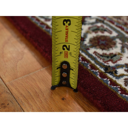 Rug 2'7"x15'8" Red Tebraz Mahi Wool and Silk Runner Hand Knotted Oriental