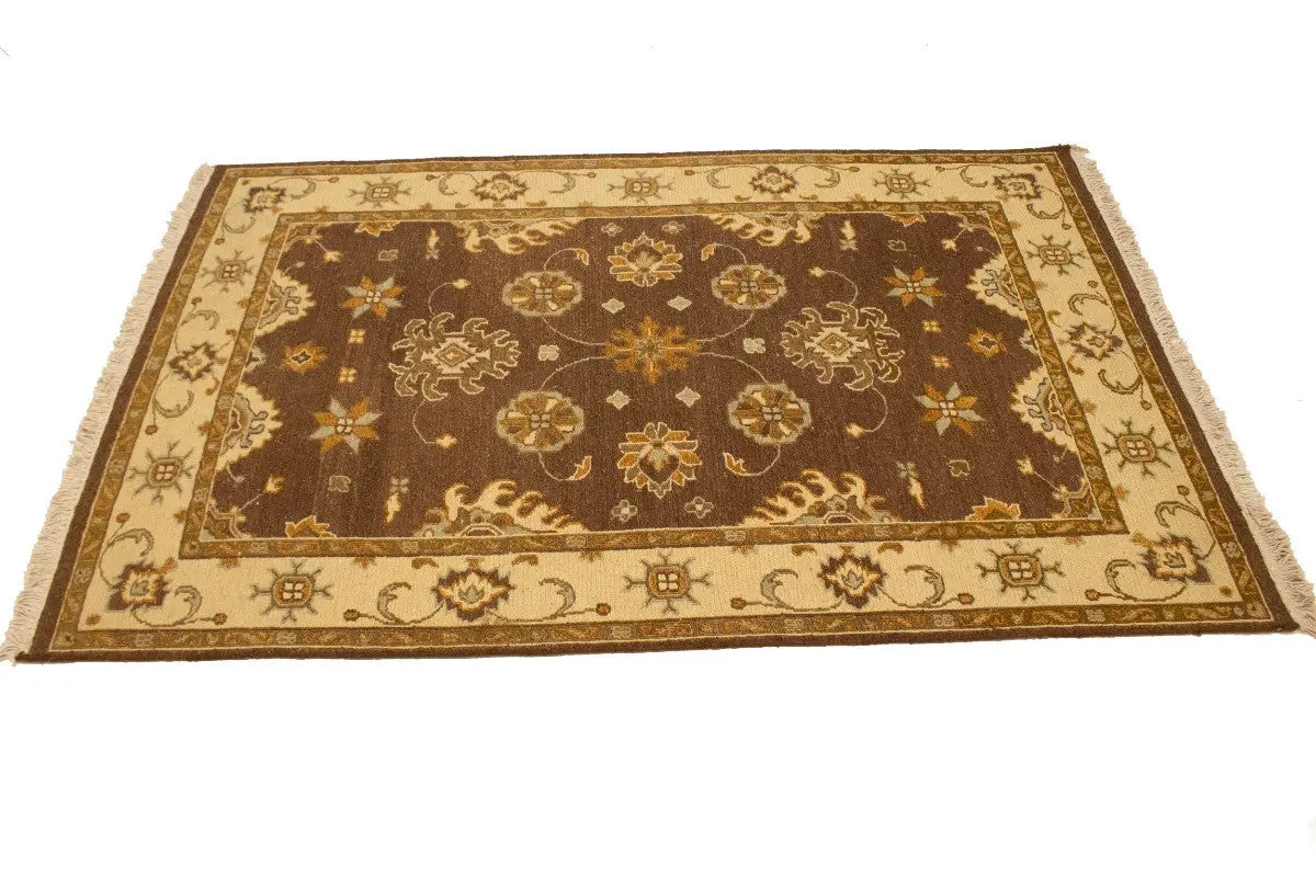 4x6 Hand-Knotted Sumak Floral Wool Rug Oriental Foyer Farmhouse Decor Carpet