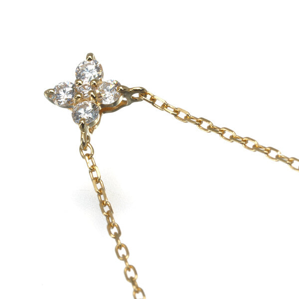 Vendome Necklace Diamond 0.10Ct Callora Flower 18K 750 Yellow Gold