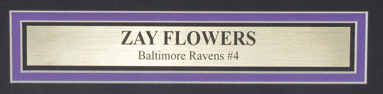 Zay Flowers Signed 16X20 Photo Baltimore Ravens Framed Beckett 186172