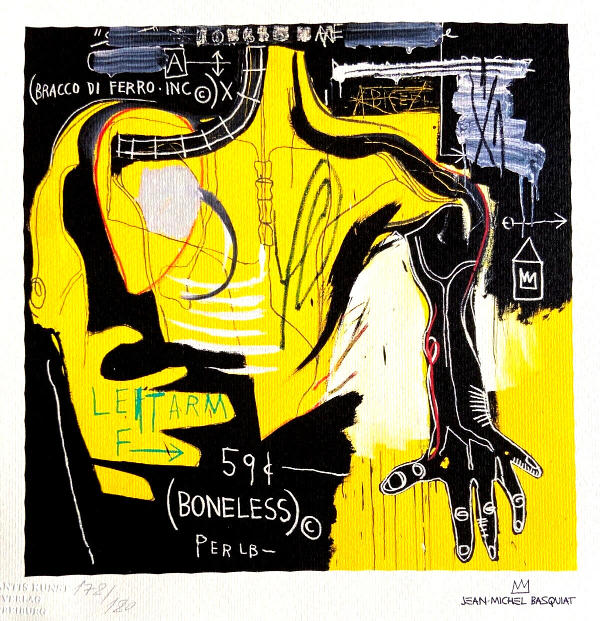 Jean-Michel Basquiat Lithograph Coa Signed Numbered - Jasper Johns