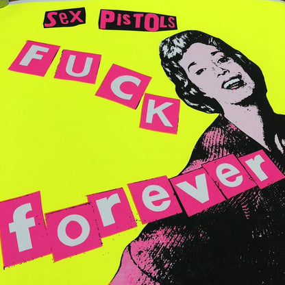 Sex Pistols Jamie Reid " Forever" Vintage Original Silkscreen Poster Signed Coa