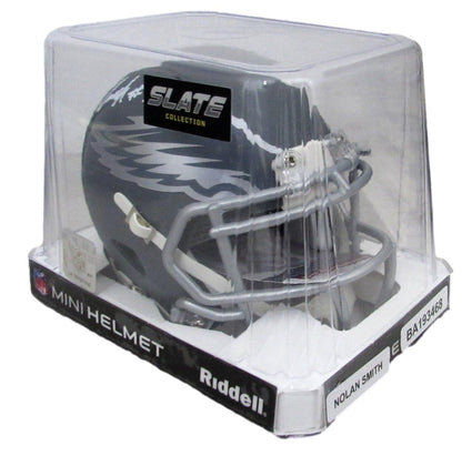 Nolan Smith Signed/Auto Slate Mini Football Helmet Eagles Jsa 193468