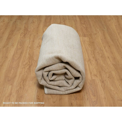 8'10"X11'8" White Modern Plain Design Lori Buft All Wool Hand Knotted Rug