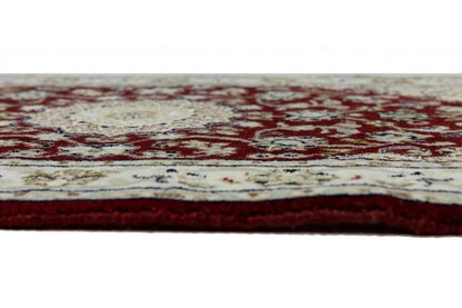 Small Hand-Knotted Red Floral Indo-Nain Oriental