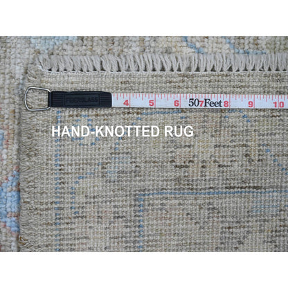 3'X5' Brown Afghan Angora Oushak Leaf Design 100% Wool Hand Knotted Rug