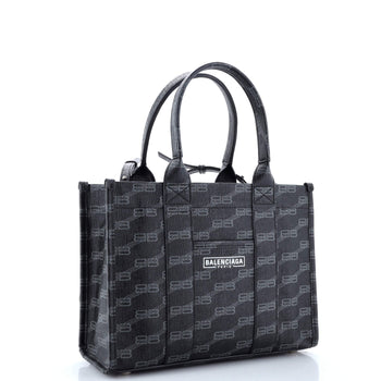 Balenciaga Hardware Tote Bb Monogram Coated Canvas Small