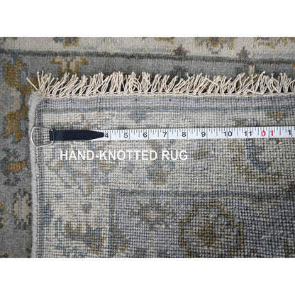 2'7"X7'9" Medium Gray Hand Knotted Karjihooz Design Wool Runner Rug