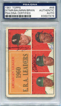 Art Ditmar, Jim Bunning, Hal Brown And Frank Baumann Autographed 1961 Al Era Lea