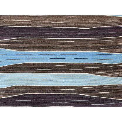 10'5"x14' Wool Flat Weave Brown Mountain Design Kilim Hand Woven Rug