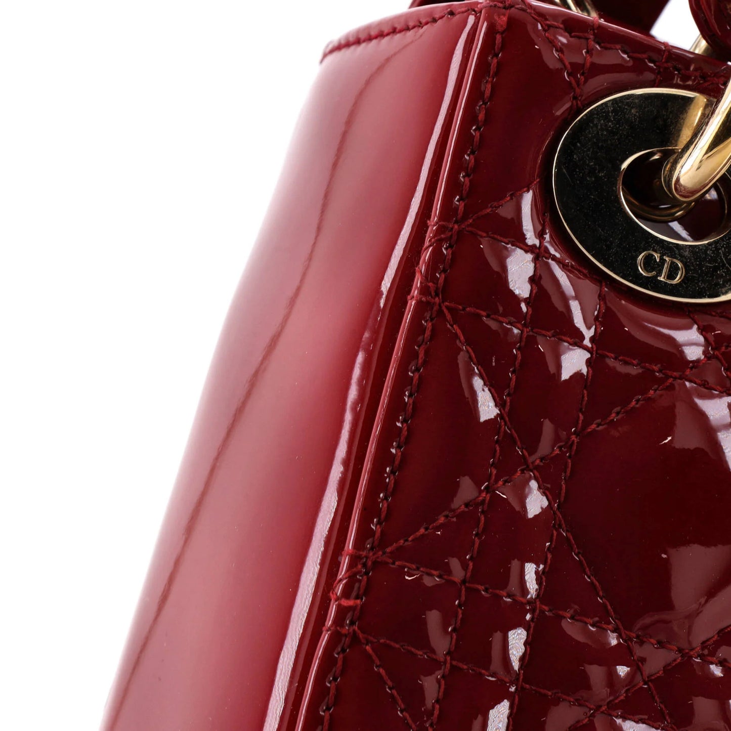 Christian Dior Lady Dior Chain Bag Cannage Quilt Patent Mini